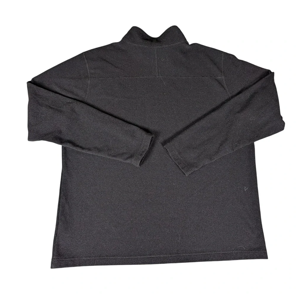 The North Face Mens Black Quarter Zip Pullover Textured Fleece Mock Neck XL